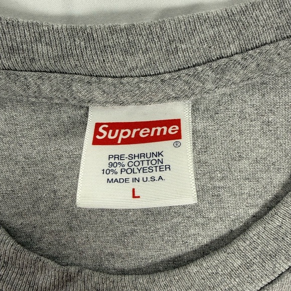Supreme Gray Luden's Wild Cherry Tee- Mens L - Picture 5 of 8